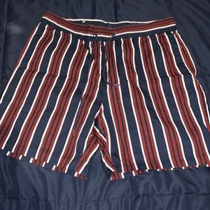 Mens Stripped Summer drawstring shorts w/ 1 pocket on back